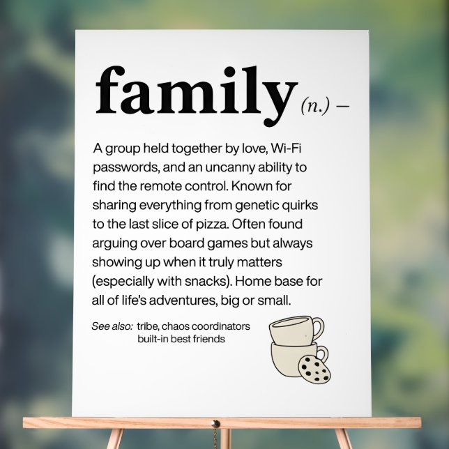 Family Defintion  Acrylic Sign (Neutral)
