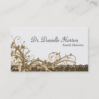Family Dentist Business Card - Gold Elegant Floral