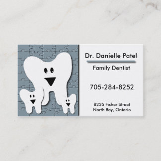 Family Dentist Business Card - Happy Teeth