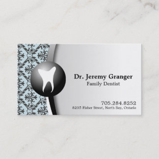 Family Dentist Business Card - Tooth Blue & White
