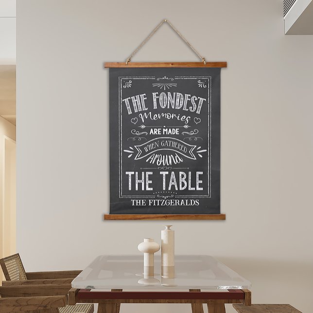 Family Dining Memories Chalkboard Sign Hanging Tapestry (Creator Uploaded)
