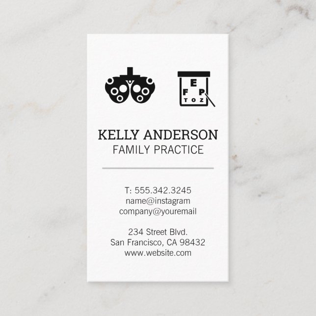 Family Doctor | Practice MD | Optometry Business Card (Front)