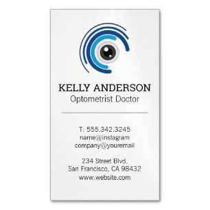 Family Doctor   Practice MD   Optometry Logo Magnetic Business Card