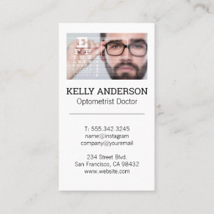 Family Doctor Practice MD Optometry Test Business Card
