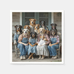 Family Dog Portrait Napkin