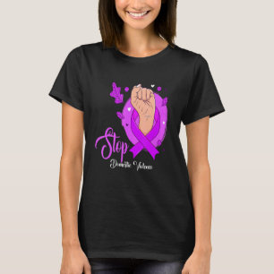 Family Domestic Violence Awareness Purple Ribbon_1 T-Shirt