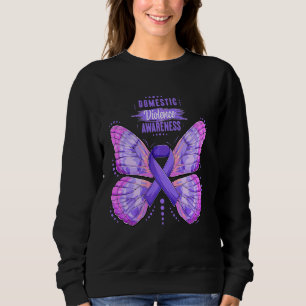 Family Domestic Violence Awareness Purple Ribbon B Sweatshirt