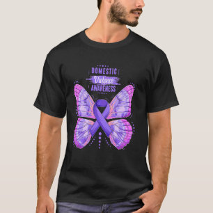 Family Domestic Violence Awareness Purple Ribbon B T-Shirt