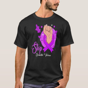 Family Domestic Violence Awareness Purple Ribbon P T-Shirt