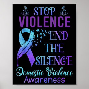 Family Domestic Violence Awareness Purple Ribbon Poster