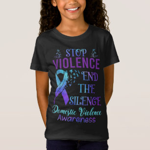 Family Domestic Violence Awareness Purple Ribbon T-Shirt