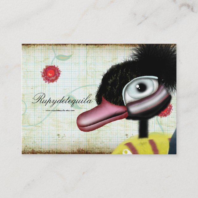 Family Duck swimming winter snow Business Card (Front)