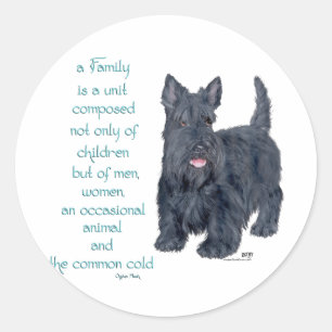 Family Dynamics - Scottish Terrier Wit & Wisdom Classic Round Sticker