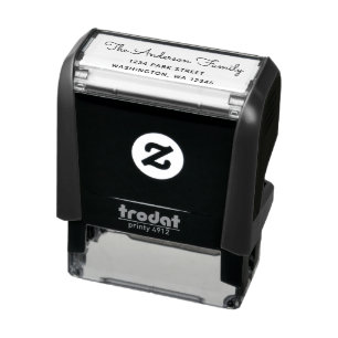 Family Elegant Simple Script Return Address Self- Self-inking Stamp