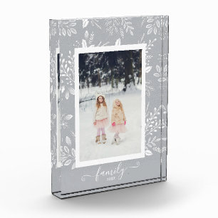 FAMILY Elegant White Botanicals Photo Block