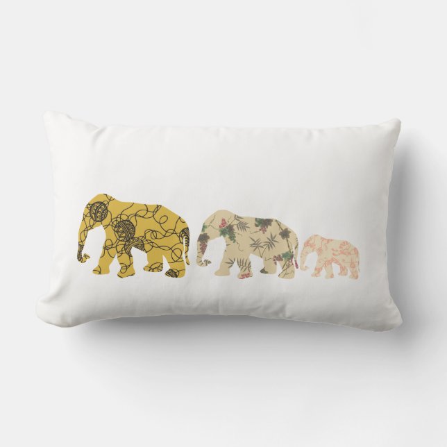 Family Elephants Lumbar Cushion (Front)