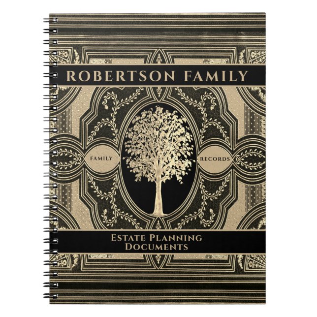 Family Estate Planning with Gold Tree of Life Notebook (Front)