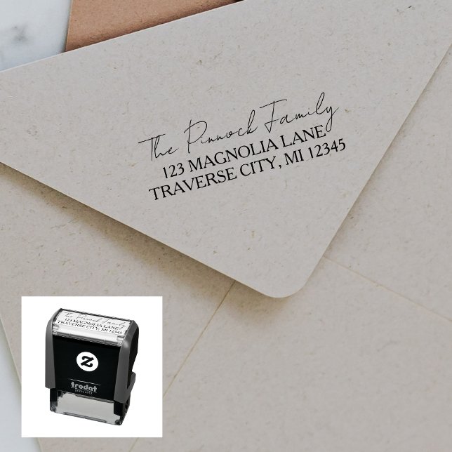 Family Fancy Return Address Self-inking Stamp (Creator Uploaded)