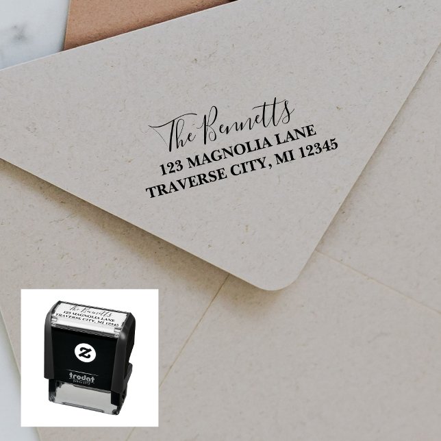 Family Fancy Return Address Self-inking Stamp (Creator Uploaded)
