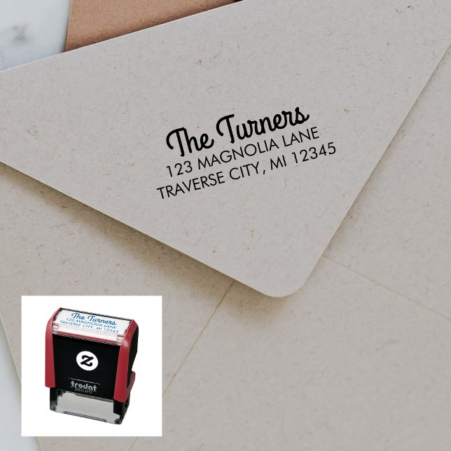 Family Fancy Return Address Self-inking Stamp (Creator Uploaded)