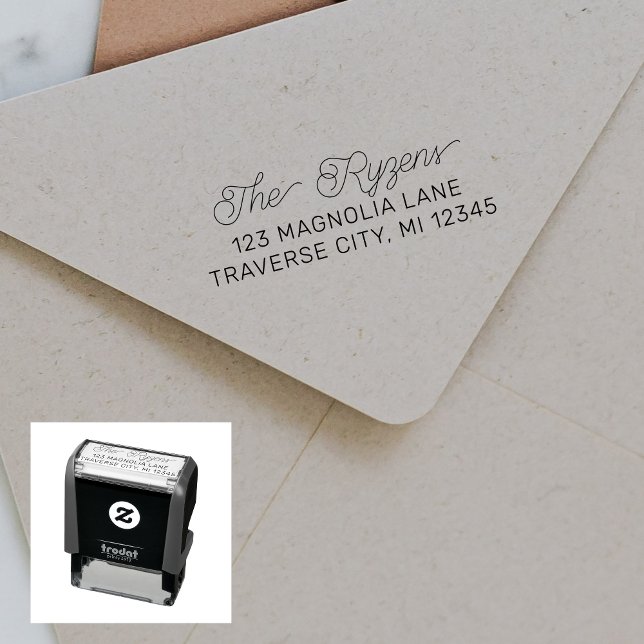 Family Fancy Return Address Self-inking Stamp (Creator Uploaded)