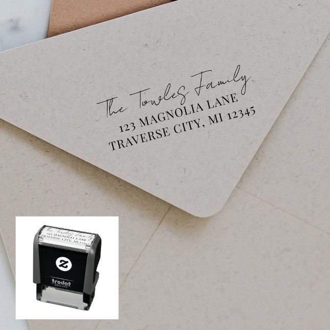 Family Fancy Return Address Self-inking Stamp (Creator Uploaded)