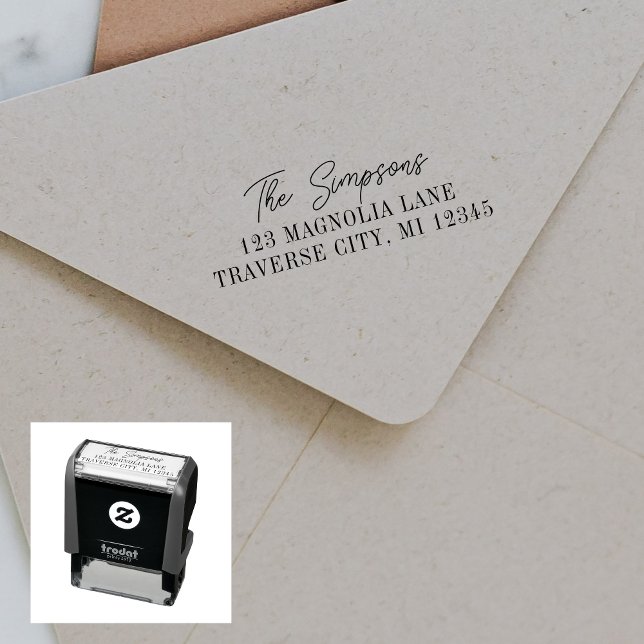 Family Fancy Return Address Self-inking Stamp (Creator Uploaded)