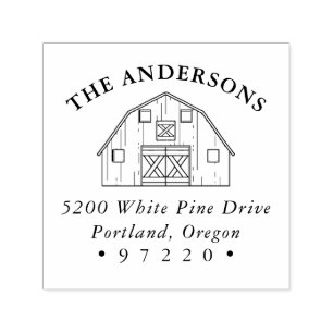 Family Farm Barn Return Address Self-inking Stamp