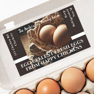 Family Farm Custom Eggs in a Nest Photo Template Rectangular Sticker