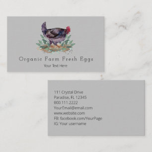 Family Farm Fresh Eggs Chickens Organic Gardening  Business Card