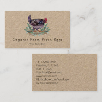 Family Farm Fresh Eggs Chickens Organic Gardening Business Card