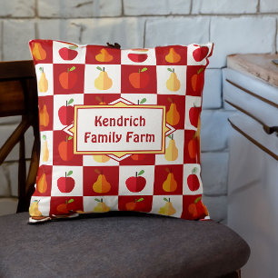 Family Farm Orchard of Apples and Pears Cushion