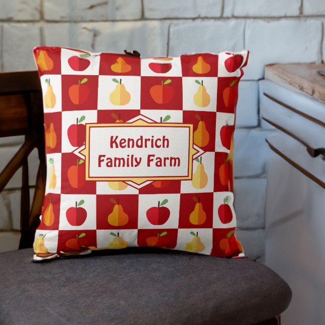 Family Farm Orchard of Apples and Pears Cushion (Creator Uploaded)
