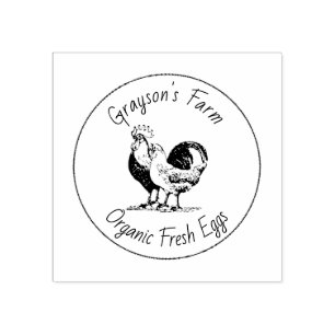 Family Farm Organic Fresh Eggs Rubber Stamp