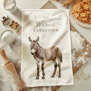 Family Farm Rustic Donkey Country Farm  Tea Towel