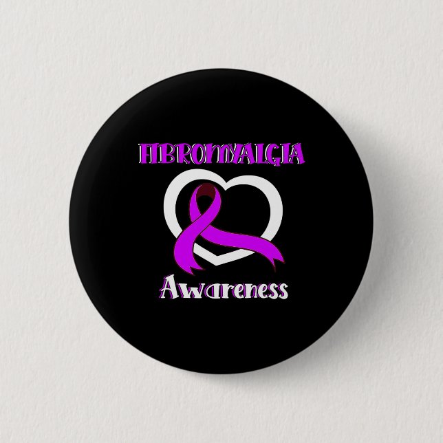 Family Fibromyalgia Awareness Chronic Pain Women W 6 Cm Round Badge (Front)
