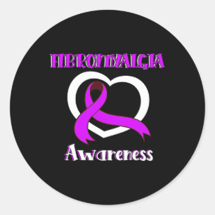 Family Fibromyalgia Awareness Chronic Pain Women W Classic Round Sticker