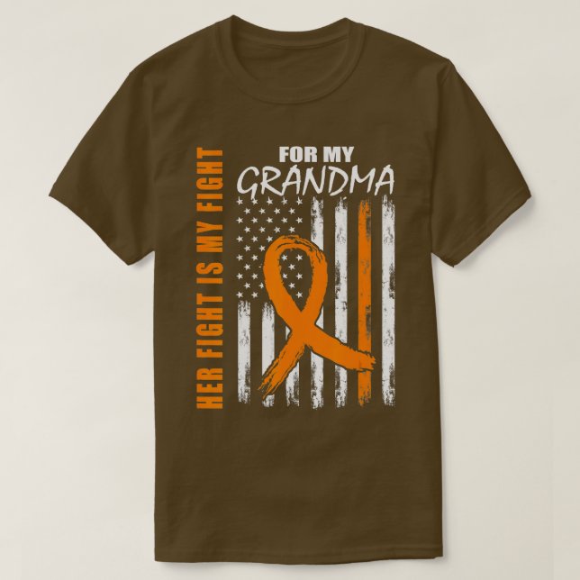 Family Fight Grandma Leukaemia Awareness American  T-Shirt (Design Front)
