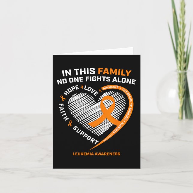 Family Fight Leukaemia Awareness Products Gift Men Card (Front)