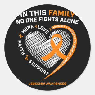 Family Fight Leukaemia Awareness Products Gift Men Classic Round Sticker