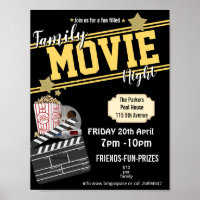 Family film night, movie night party PTA event PTO