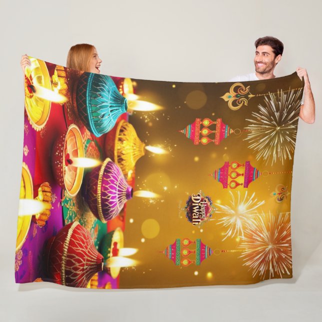 Family Fireworks Fleece Blanket (In Situ)