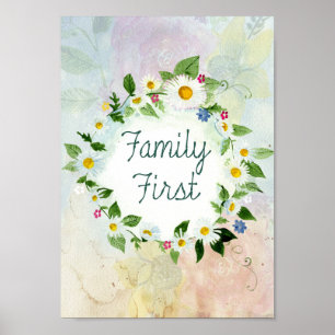 Family First Circle of Daisies Poster