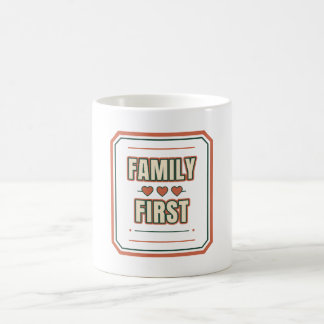 Family First Linked Hearts - Ceramic Coffee Mug