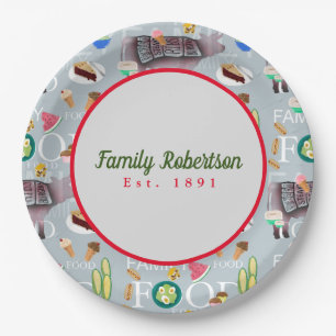Family Food Fun Custom Picnic Reunion Paper Plate
