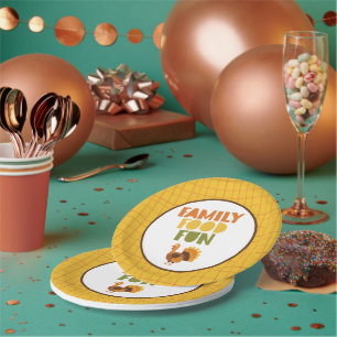 Family Food Fun Turkey Thanksgiving Paper Plate