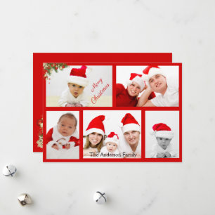 Family Framed Photos Merry Christmas Holiday Card