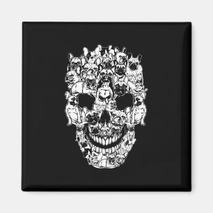 Family French Bulldog Dog Skull Costume Halloween  Magnet
