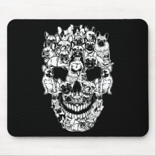 Family French Bulldog Dog Skull Costume Halloween Mouse Pad