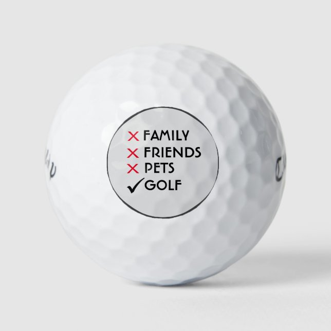 Family Friends Pets Golf Humour Golf Balls (Front)